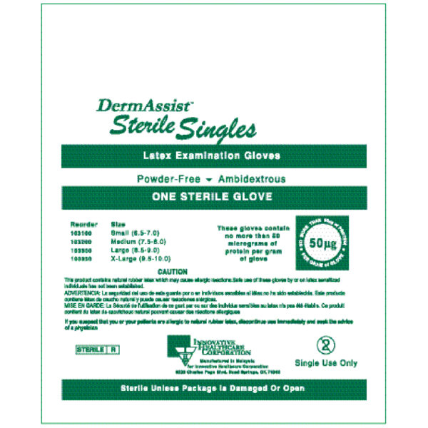 INNOVATIVE DERMASSIST® POWDER-FREE STERILE LATEX EXAM GLOVES