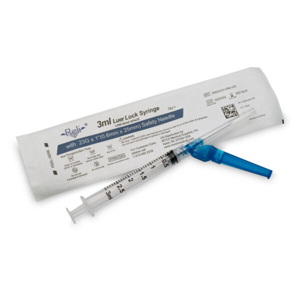 MYCO RELI® SAFETY HYPODERMIC NEEDLE W/ATTACHED SYRINGE