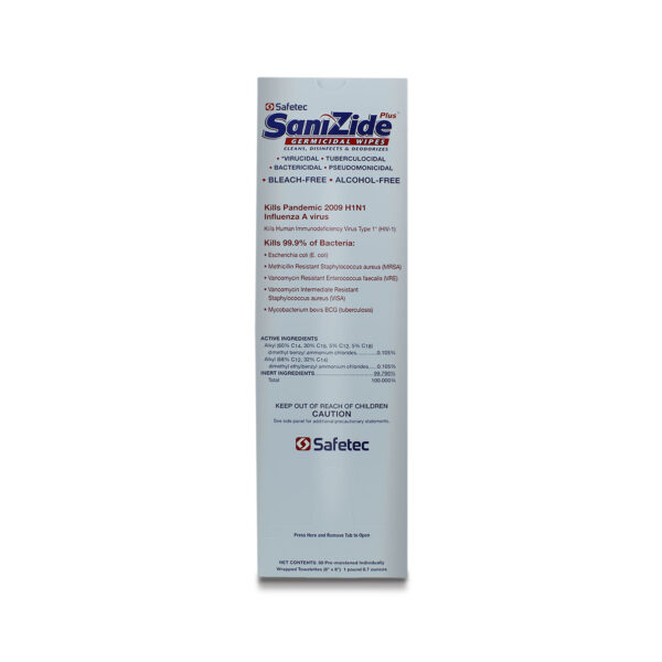 SAFETEC SANIZIDE PLUS® GERMICIDAL WIPES