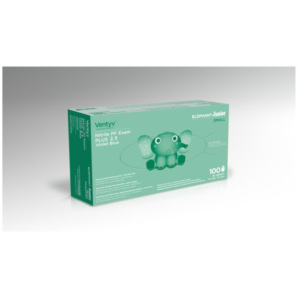 VENTYV PLUS 2.5 NITRILE POWDER-FREE EXAM GLOVES (ELEPHANT JUNIOR)