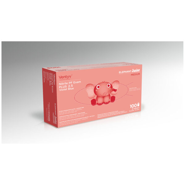 VENTYV PLUS 2.5 NITRILE POWDER-FREE EXAM GLOVES (ELEPHANT JUNIOR)