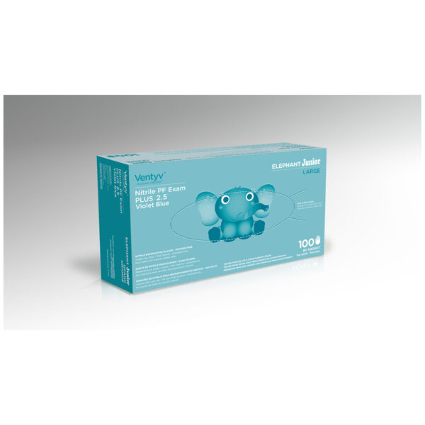 VENTYV PLUS 2.5 NITRILE POWDER-FREE EXAM GLOVES (ELEPHANT JUNIOR)