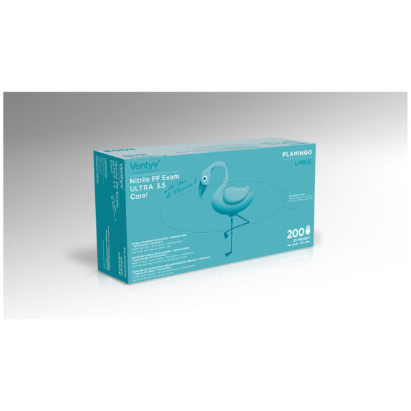 VENTYV NITRILE POWDER FREE EXAM GLOVE ULTRA 3.5 (FLAMINGO)